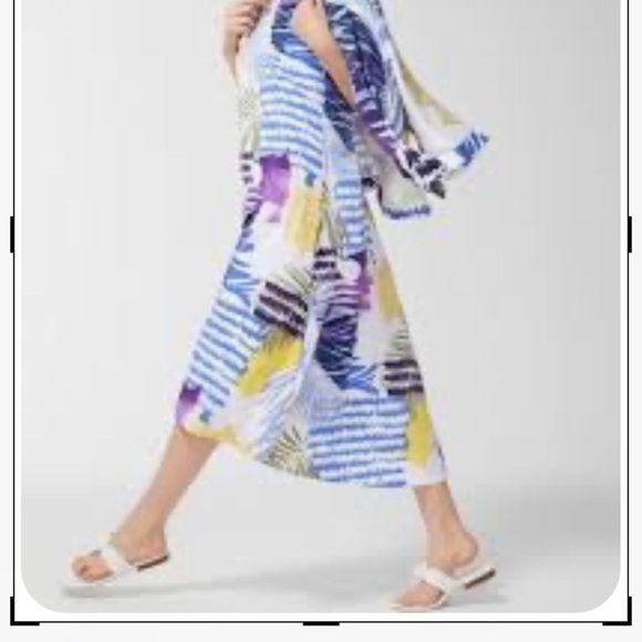 CHICO’S Tie- Back Collage Print Trapeze Dress Chico’s size 4/ XXL/ 20 - Picture 8 of 8